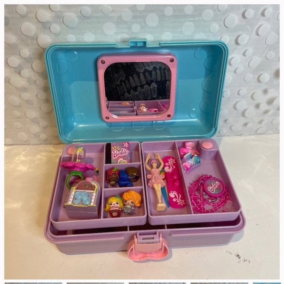 Vintage 90s 💖🧚‍♀️Tinkerbell Red Box Pastel Organizer Case bundle - Picture 1 of 16